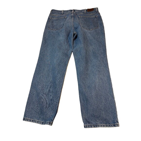 LL Bean Men's Classic Fit Straight 100 % Cotton Wash Denim Blue Jeans - 35x29 - Picture 2 of 5
